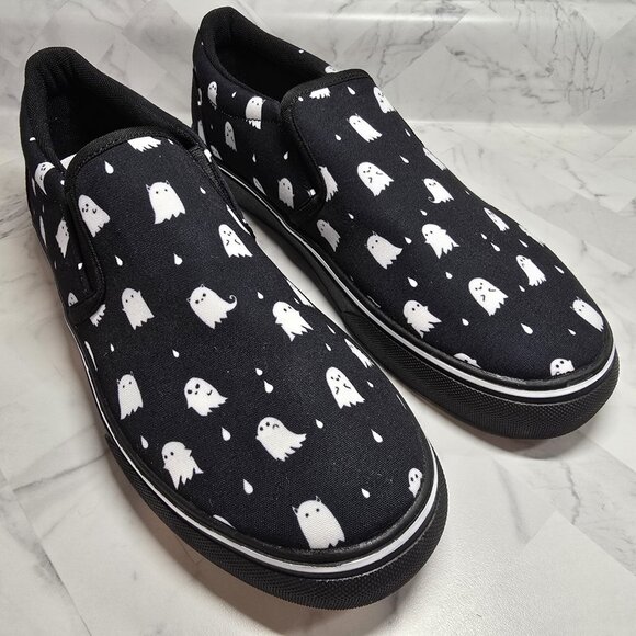 ROGUE + WOLF Ghost Party Slipons Size 10 M  11.5 W Vegan Canvas Shoes NEW Unisex - Picture 5 of 11